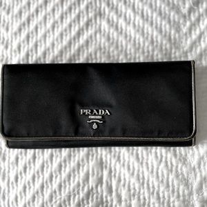JUST REDUCED! Vintage Prada continental nylon wallet with leather trim